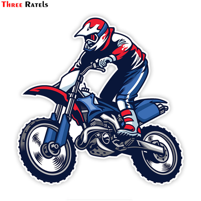 Three Ratels LCS030# 15x15cm Motocross Ride The Bike Colorful Car Sticker  Funny Stickers Styling Removable Decal - AliExpress